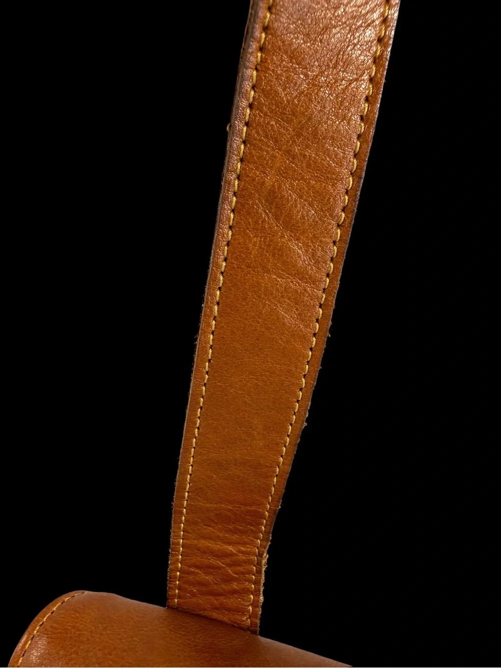 Retro Paris Sleek Cognac Brown Leather Shoulder Bag with Tortoiseshell Accent